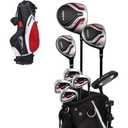 Precise Complete Teen Golf Club Set for Ages 13–16 – Includes Titanium Driver, Stainless Steel Hybrid, 7–PW Irons, Putter, Stand Bag & 3 Headcovers – Graphite/Steel Shafts - Right Hand