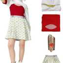 Womens Nova Zombies Costume Cheerleader Hooded Coat Mesh Top Wristband Skirt Halloween Daywalkers Outfit White (Medium)