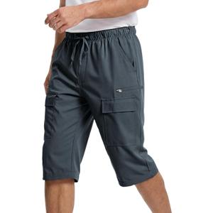 Mens Long Shorts Below Knee Length 3/4 Joggers Quick Dry Hiking Shorts Lightweight Casual Cargo Shorts, Size: 40