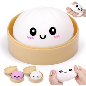 Giant Dumpling Squishy, Slow Rebound Cute Dumpling Toy, Realistic Anxiety Relief Fidget Toy for Adults Anxiety & Stress Relief, Sensory Toys for Office School Home (White)