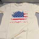 Patriotic Shirt for Women 4th of July T-shirt Red White and Blue Tee Heart Flag Tops, M