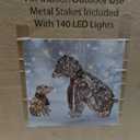 Lighted Rattan Polar Bear Family 2PCS - Large All-Weather Light Up Outdoor Christmas Décor for Front Yard and Lawn with 140 LED Lights, Zip Ties, Extension Cord, and Ground Stakes