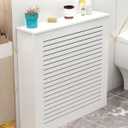 Modern Heater Cover, Steam Radiator Wall Heating Louvered Grill Cabinet, Living Room Bedroom Hallway Decorative Wooden Shelf Top for Hide Cluttered Pipes(24" Lx24 Hx10 D/60x60x25cm)