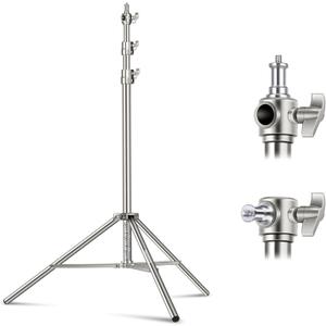 NEEWER 79"/2m Stainless Steel Light Stand, Spring Cushioned Heavy Duty Photography Tripod Stand with 1/4 to 3/8 Universal Screw Adapter for Strobe, LED Video Light, Ring Light, Monolight, Softbox