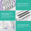 VOYOR Epilator for Women, Cordless Epilators Hair Removal for Women, 3 in 1 Hair Removal Device for Leg Arm Face with 30 Tweezers, Rechargeable Wet & Dry Electric Lady Shaver & Trimmer BM300 (Purple)
