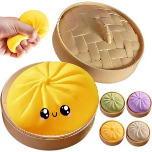 2026 New Big Squishy Dumpling,Dumpling Squishy, Rainbow Dumplings, Cute Anxiety Relief Fidget , Soft Squeeze Decompression Dough for Adults (Yellow)