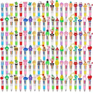 SZCECHRE 62Pcs Mini Multicolor Pens in One 4-in-1 Cute Pens Bulk, Ballpoint Pen for Birthdays and Parties, Fun Gifts Assorted Ink Kawaii Pen