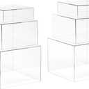 Red Co. Set of 3 Crystal Clear Acrylic Cube Display Nesting Risers with Hollow Bottoms, Transparent - 2 Pack