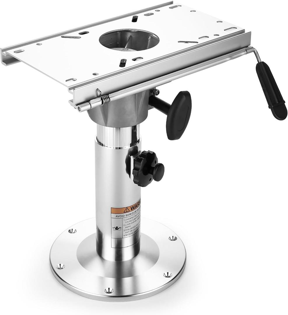 Boat Seat Pedestal with Slide, Aluminum Adjustable Height from 14" to 20" Locking Boat Seat Pedestals, Boat Seats Captain Chair Fishing Seats