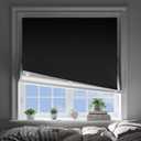 Blackout Curtains for Bedroom (28"x84"), Portable Window Blinds with Upgraded Hook & Loop Strips, No Drill 100% Black Out Shades & Window Curtains for Bedroom, Baby Nursery, Travel Use Black
