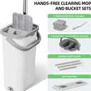 ZJSYJJ Wall Mop and Bucket Set: Wringing Wall Scrubber for Bathroom Cleaning Floor Mop with Spinner for Kitchen Lovely Gift for Women 6 Reusable Pads (15.72'' Mop Head Gray)