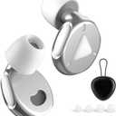 Noise Cancelling Ear Plugs, Fismool Concert earplugs with 36dB Noise Reduction and 8 Silicone Soft Ear Heads,Reusable Hearing Protection for Sleep,Work,Focus,Travel, White