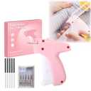 Itopan Stitch Gun for Clothes, Tagging Gun for Clothing Quick Fixes - Price Tag Gun with 6 Fine Needle, 1000 Black Fasteners & 1000 White Fasteners Snow1+Medium
