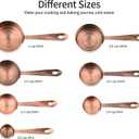 Measuring Cups Set, Copper Measuring Cup Set 7, Stainless Steel Measuring Cups, Kitchen Metal Measuring Cup, Dry Baking Measuring Cups Set, 1/8, 2/3 & 3/4 Heavy Duty Measure Cups for Food, 7 different sizes