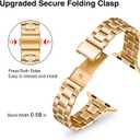 STIROLL Thin Replacement Band Compatible for Apple Watch 38mm 40mm 41mm 42mm(Series 11 10), Stainless Steel Metal Wristband Women Men for iWatch SE Series 9 8 7 6 5 4 3 2 1, Gold