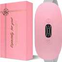 LISACOOL Portable Ccordless Heating Pad for Period Cramps Electric Waist Belt Device Portable Heatings Pad with 3 Heat Levels and 3 Massage Modes Birthday Gifts for Women and Girls (Pink)