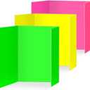 Neon Trifold Poster Board, Small Size 16 x 24 Inches, Corrugated, 3 Pack Lightweight Tabletop Display Boards for Kids School Projects, Tabletop Science Fair & Classroom Activities(16 x 24 Inches)