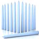 Candwax Light Blue 8 inch Taper Candles Set of 12 - Unscented Smokeless Dripless Tall Candlesticks - Perfect for Special Occasions and Ordinary Dinners and as Easter Candles - Light Blue Candle Sticks