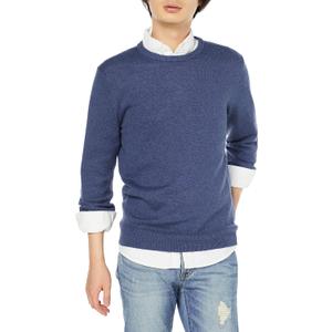Amazon Essentials Mens Long-Sleeve Crewneck Sweater, 100% Cotton, Big & Tall Options (XX-Large, Blue Heather)
