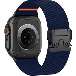 Elastic Sport Band for Apple Watch Ultra 3/2/1 Bands 44mm/45mm/46mm/49mm/(42mm-series 3 2 1) Men Women, Adjustable Parachute Buckle Nylon Fabric Wristband for iWatch Series 11 10 SE 9 8 7 6 5 4 3