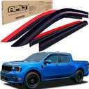 Outside-Mount Rain Guards Window Visors for 2022-2026 Ford Maverick Wind Vent Deflector Dark Smoke 4-Piece Set with Thicker and Full-Size