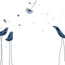 LittleLion Studio Carnival Birds Wall Decal,Navy Blue