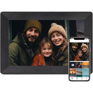 10.1inch Uhale Digital Picture Frame WiFi Slideshow Digital Photo Frame, 1280800IPS HD Touch Screen Picture Frame16GBAutomatic Rotation,Send Photos and Videos via Uhale APP Anywhere Best Gift (Light black)