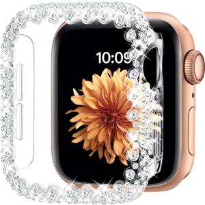 Bling Bumper Case Compatible with Apple Watch Series 6/5/4/SE 3/SE 2/SE 40mm, Diamond Protective Face Cover for Women, Hard PC Frame Protector for iWatch 40mm (Clear) Bling Bumper Case Compatible with Apple Watch Series 6/5/4/SE 3/SE 2/SE 40mm, Diamond Protective Face Cover for Women, Hard PC Frame Protector for iWatch 40mm (Clear)
