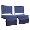 Dicprms Stadium Seats for Bleachers with Back Support,Bleacher Chairs with Back and Cushion,Portable Stadium Seats,Thick Padded Folding Chair,Comfort for Sports Events, Navy Blue 2pcs