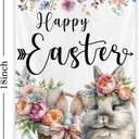 2 x Easter Garden Flag 12 x 18 Inch Double Sided Happy Easter Bunny Flags Spring Burlap Flowers Easter Eggs Yard Flag for Outside Holiday Rustic Farmhouse Yard Outdoor Decoration
