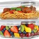 2 Pack 63oz Large Glass Storage Containers with Lids Big Airtight Glass Food Storage Containers for Storing food, vegetables or fruits, BPA Free, Freezer Dishwasher Oven Safe (gray)