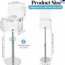 DoubleFill 2 Pack Acrylic Suggestion Donation Box with Lock and Key 11x 8.25x 8.25 Inches Offering Raffle Box with Stand Slot for Office Charity Church Collection (Clear,Sliver Stand)
