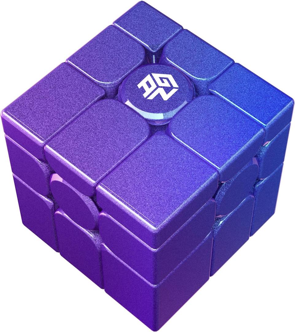 GAN MirrorM UV-Coated, 3x3x3 Magnetic 48 Magnets Glitter Sparkle Mirror Speed Cube Puzzle Game Magnets Toys for Kids Adult Cuber, Corner Cutting, Solve by Shape, Purple