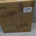 Compact Floor Mop and Bucket - Flat Mop and Bucket with Wringer Set Hands Free | Wet Dry Mop for Apartment, Tiny Home, RV, Windows, Wall, Hardwood, Vinyl, Floor with 6 Microfiber Cloths