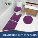 Arotive Luxury Bathroom Rugs 24x16, Extra Soft Thick Absorbent Shaggy Chenille Bath Rugs, Non-Slip Machine Wash Dry, Bath Mats for Bathroom Floor, Tub and Shower, Home Decor Accessories, Purple