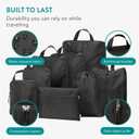 Navaris Compression Packing Cubes Set of 8 - Compressible Travel Bags for Packing Many Sizes - Lightweight Compression Travel Organizer Suitcase Carry On Luggage Backpacks - Black