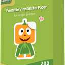 Lzerking Premium Printable Vinyl for Inkjet Printer Sticker Papers 200 Matte 8.5x11 Waterproof White Lables Decal Paper for Cricut