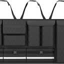 Backseat Hanging Organizer with Large Storage Bags | PU Leather, Large Capacity | Adjustable Straps, Waterproof & Collapsible | Universal Fit for SUVs, Sedans & Trucks | Black, 37.8" x 18.1" - P810