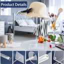 Acrylic Hat Stand and Wig Display Rack, 2pcs 17" Clear Hat Stands for Display, Adjustable Height Hat Holder, Square Barbell Base Display, Hat Rack Stand for Display Jewelry Watch Helmets