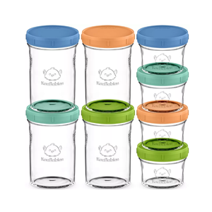 KeaBabies Prep Baby Food Storage Containers, 4oz & 8oz Leak-Proof, BPA Free Glass Baby Food Jars for Feeding