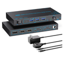 2 Laptops 3 Monitors KVM Switch 2 Port MST Dual USB-C Docking KVM Switches Triple Monitor Support Max 10Gbps USB Transfer Dual 4K@60Hz & One 1080P@60Hz Video Output, 100W PD Charging