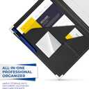 Samsill Classic Collection Business Portfolio - Executive Padfolio for Resume & Document Organizer - 8.5 by 11-Inch Legal Pad, Faux Leather with Brass Corners (Black)