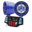 XYC 3" Motorcycle Weatherproof Bluetooth Wireless Speaker MP3 Music Player Sound Audio Stereo Amplifier System ATV UTV USB 2.0, Micro SD, FM Radio (Blue)