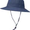 VOBOOM Sun Hats for Men Women Breathable Wide Brim Summer UV Protection Fishing Cap (Blue)