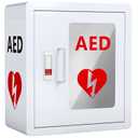 NLShan AED Cabinet Wall Mount: Steel Defibrillator Storage Case with PVC Clear Window and Handle - for Hospitals/Schools/Offices (14.2" Wx7.9 Dx15.8 H) (Round Corner Without Alarm Device)