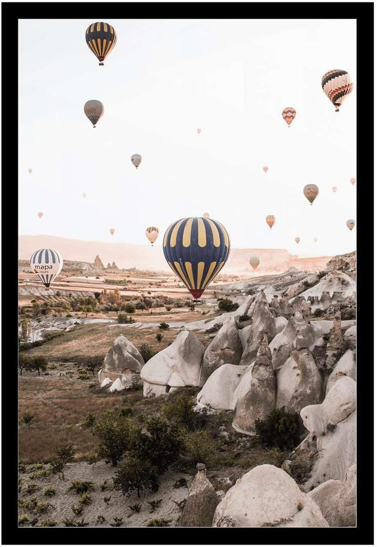 GEORHJ Poster Wall Art Print Canvas Print Painting Poster Hot Air Balloons Wall Picture Art Living Room Home Decor Modern Home and Bedroom Decoration 8x12inch (Solid wood)