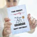 5 x D24TIME Funny Birthday Card for Dad or Mom - 50th 60th 70th 80th Age Joke Gift - Happy Birthday Card for Husband Wife Grandma Grandpa - Older Brother Sister Friend Men (Chariot)