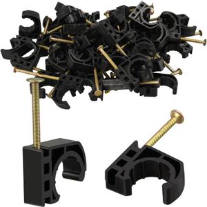 50 Pack 1/2" Half Clamps J-Hook with Nails Set, J Clamps for PEX, Copper, CPVC Tubing Connections