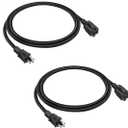2-Pack 3ft Extension Cord Outdoor 16 SJTW AWG Heavy Duty Power Cord 3 Prong, NEMA 5-15P to NEMA 5-15R, Power Cable for Indoor and Outdoor Use, ETL Listed