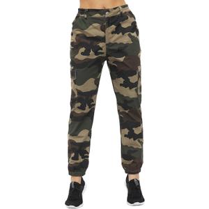ZODLLS Women's Camo Pants Cargo Trousers Cool Camouflage Pants Elastic Waist Casual Multi Jogger Pants with Pocket (Brown, XXL)